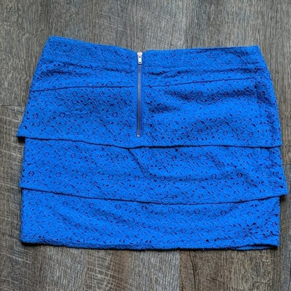 Volcom Blue Floral Lace Mini Skirt Summer - Picture 4 of 7